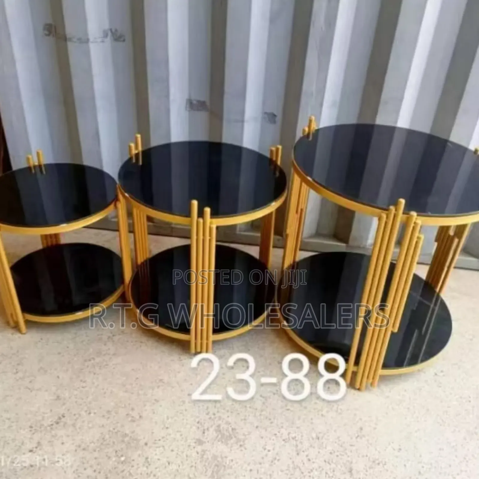 Modern 3 in 1 Marble Glass Effect Nesting Coffee Table Set
