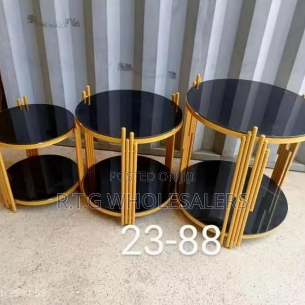 Modern 3 in 1 Marble Glass Effect Nesting Coffee Table Set