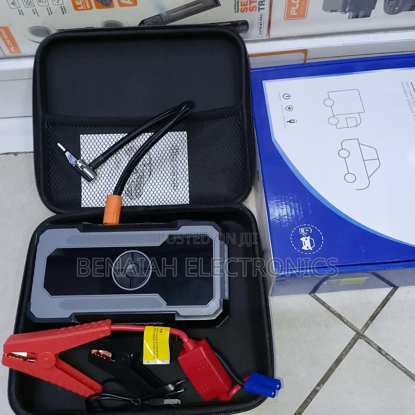 Reliable Car Jumpstarter With Emergency Power Inflator and Flash Light