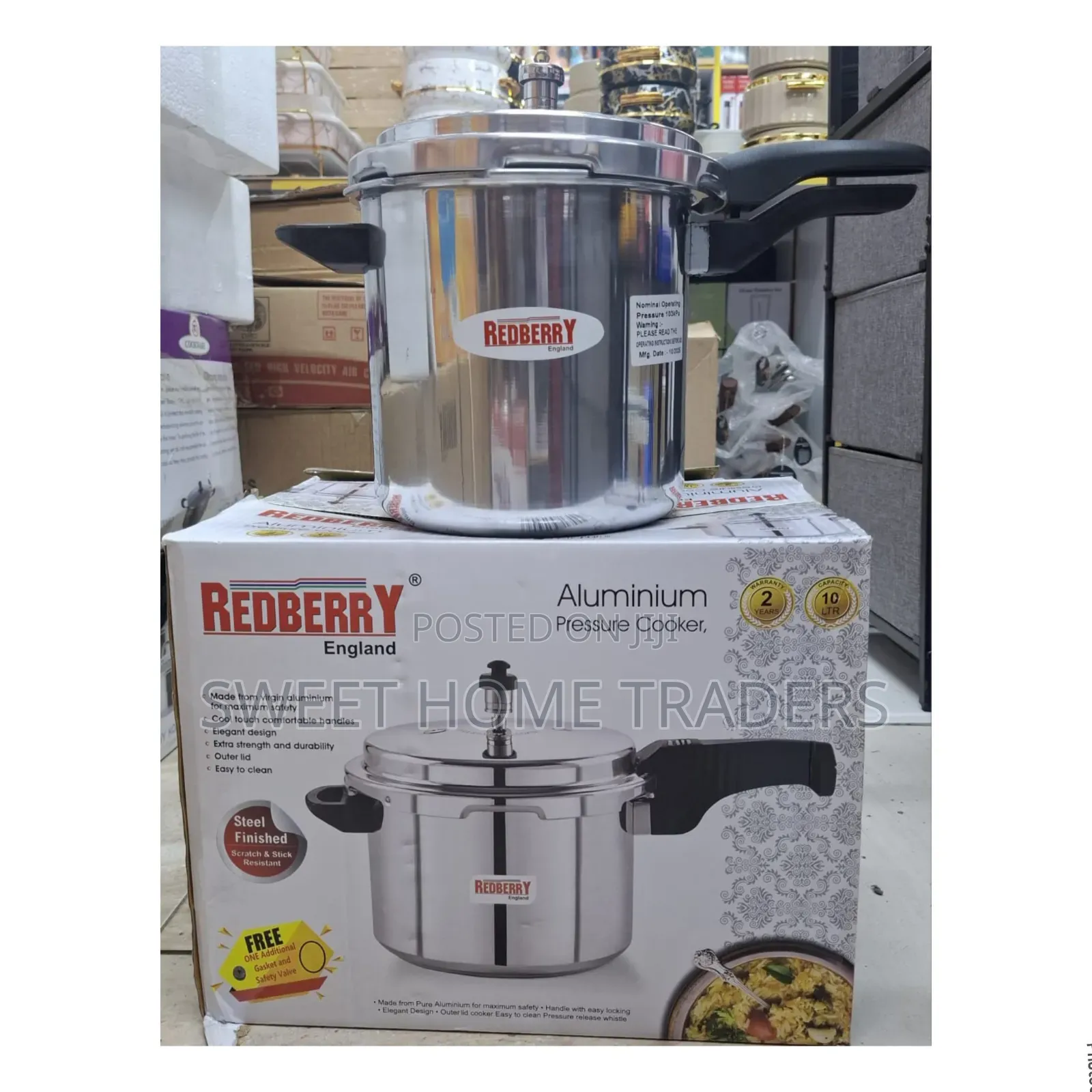 Redberry Aluminium Pressure Cooker 10l 