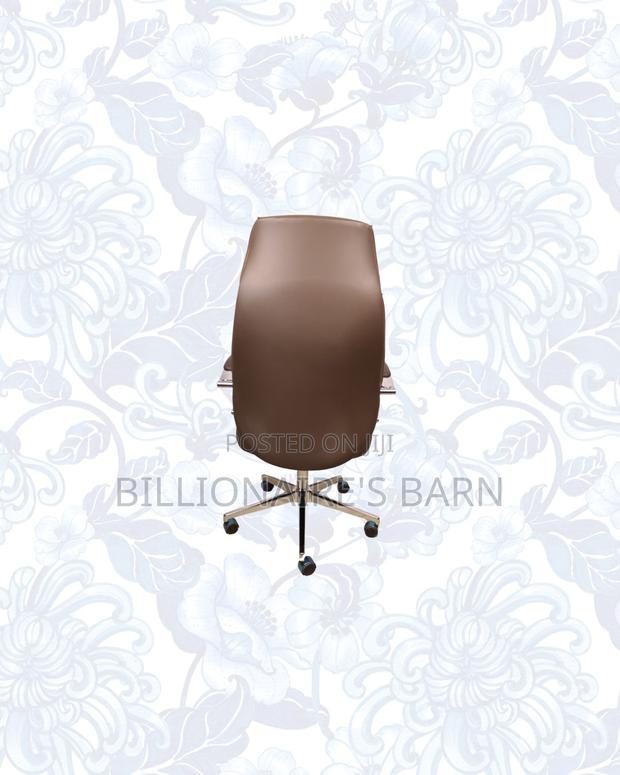Brown Executive Leather Office Chair High Back Chrome Base Seating - thumbnail 2