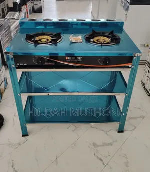 Rebune Double Burner Standing Gas Stove With Shelves