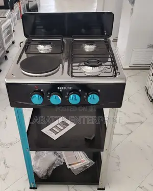 Modern Rebune 3 Gas + 1 Electric Burner Standing Gas Stove Withshelves