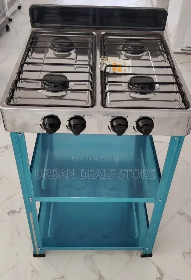 Rebune 4 Burner Standing Gas Stove With Shelves