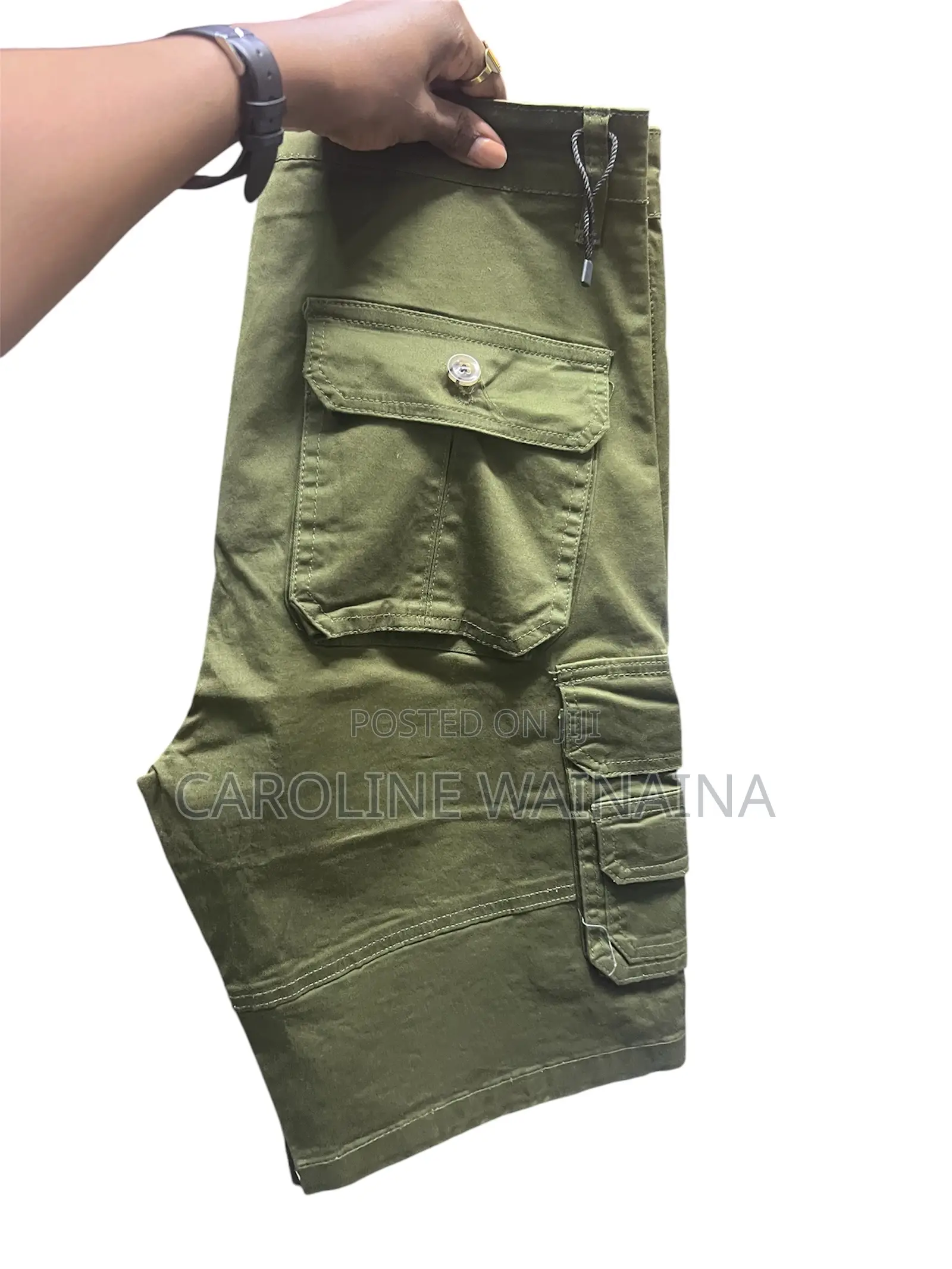 Green Cargo Shorts for Men