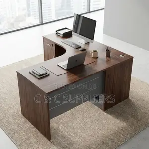 Office Desks; 140cm L-Shaped Executive Office Table
