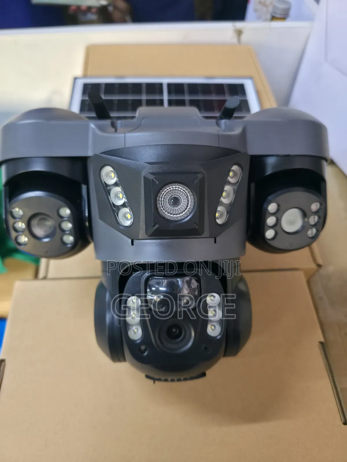 V380 Solar Wifi Camera 360° PTZ Triple Lens Motion Detection CCTV