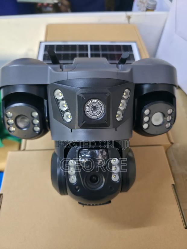 V380 Solar Wifi Camera 360° PTZ Triple Lens Motion Detection CCTV