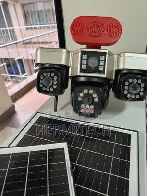 Quad Lens New Model Loud Alarm Siren 4g Smart Solar Powered CCTV