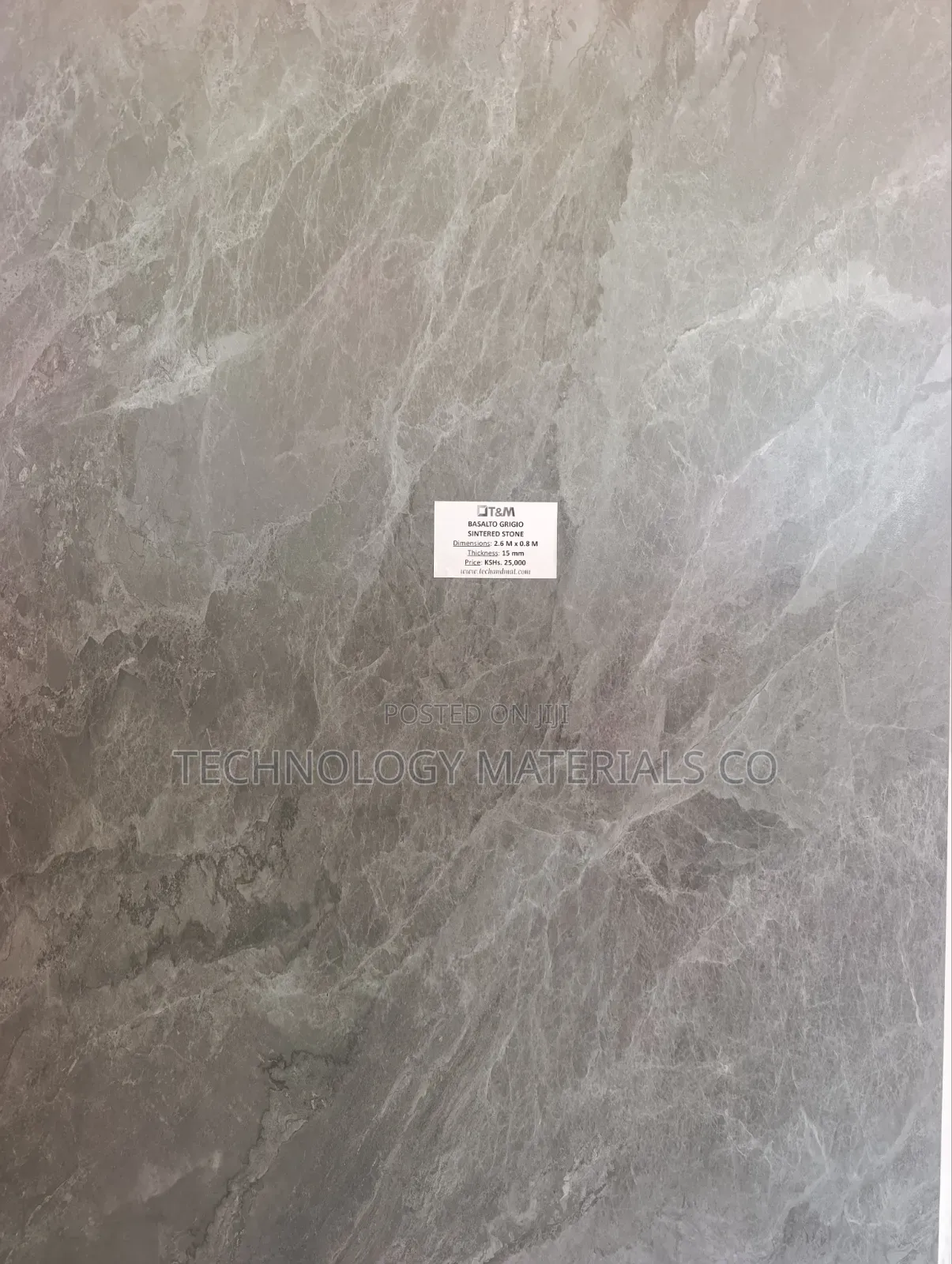 Premium Grey Sintered Stone Slab 2.6m X 0.8m – Durable Modern Finish