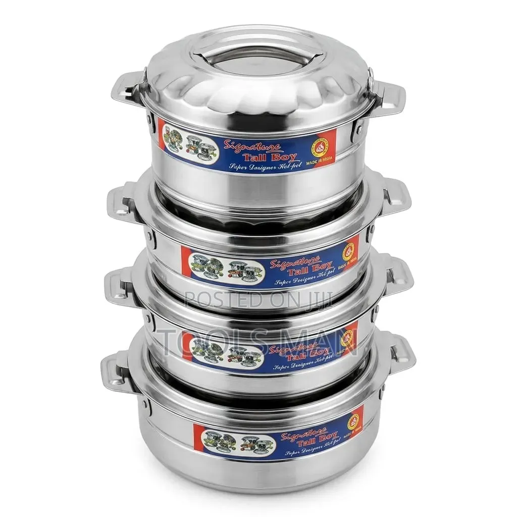 Signature Tall Boy 4 PCS Stainless Steel Hot Pot Set.