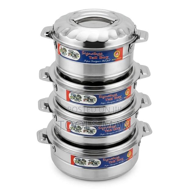 Signature Tall Boy 4 PCS Stainless Steel Hot Pot Set.