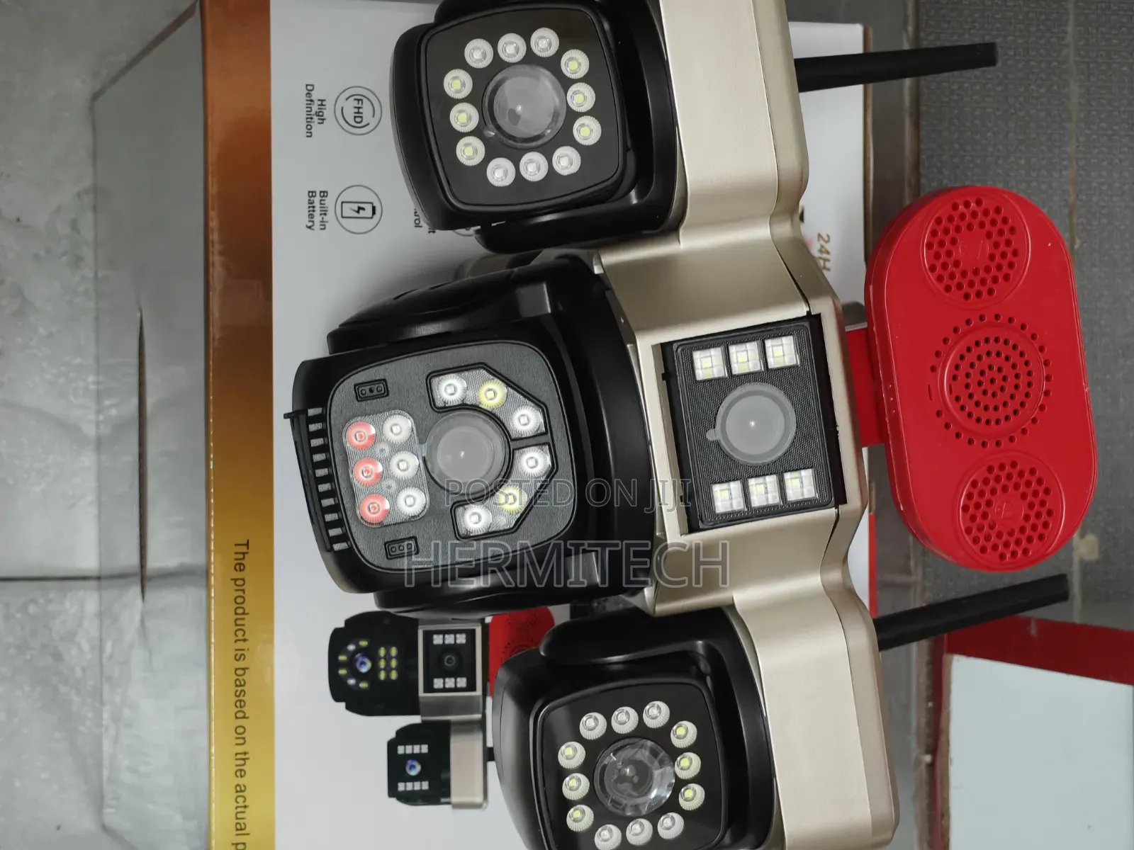 24hrs Solar Powered CCTV 4g Smart 4lens With Alarm Siren Outdoor CCTV