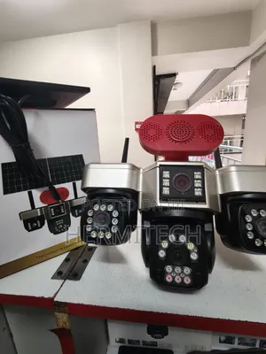 24hrs Solar Powered CCTV 4g Smart 4lens With Alarm Siren Outdoor CCTV
