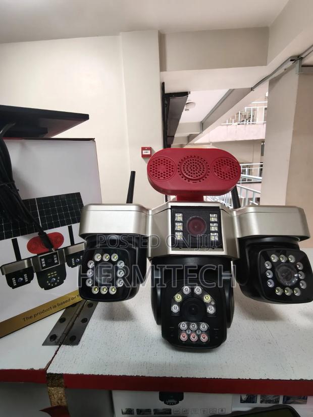  Resolution 4lens 4g Model Solar Powered Alarm Siren Outdoor CCTV