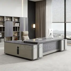 Office Desks; Executive L-Shaped 240cm Office Table With Drawers