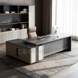 Office Desks; Executive L-Shaped 240cm Office Table With Drawers
