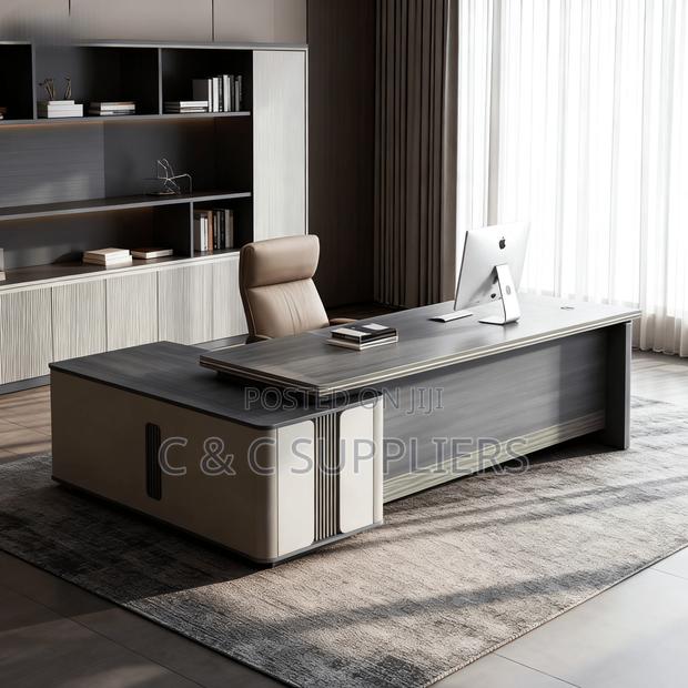 Office Desks; Executive L-Shaped 240cm Office Table With Drawers - thumbnail 4