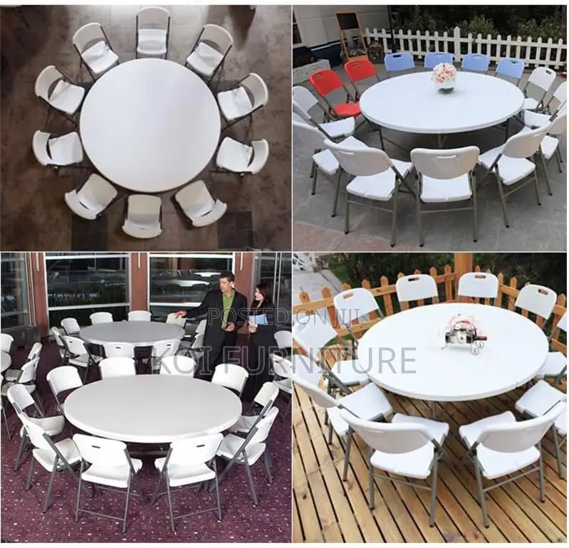 Office Table : 1.5m Foldable Round Office Table