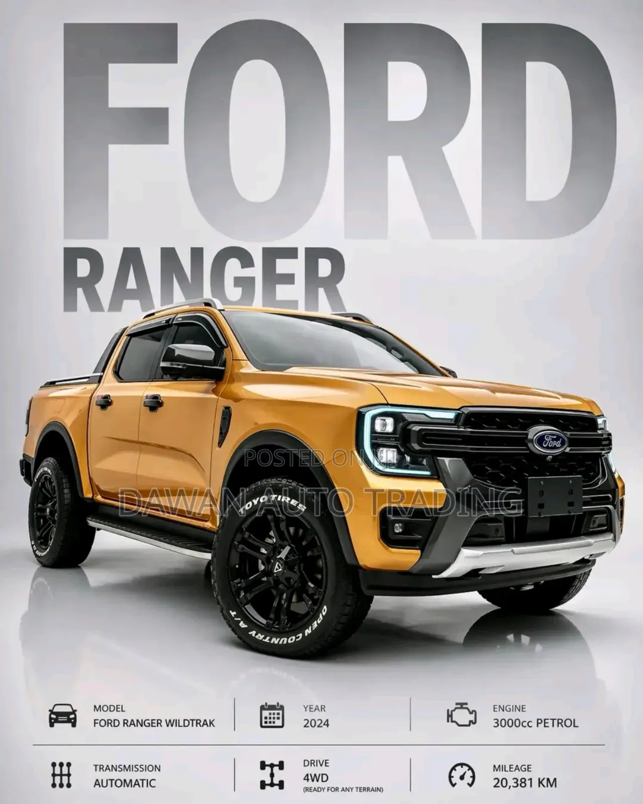 Ford Ranger Wildtrak 2024 Orange