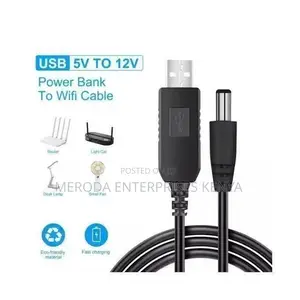 Router Powerbank Cord Dc 5v to 12v Usb Cable Converter