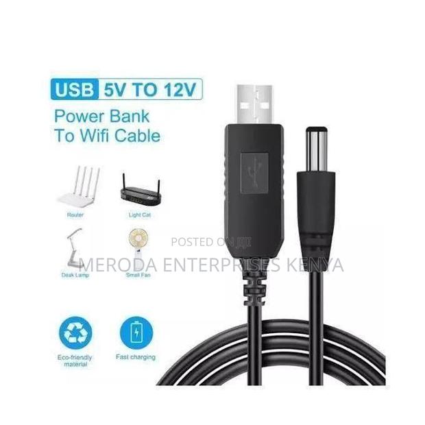 Router Powerbank Cord Dc 5v to 12v Usb Cable Converter
