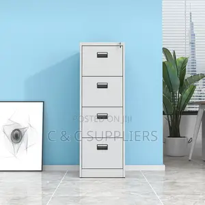 Office Cabinets: 4-Drawers Metallic Filing Office Cabinet