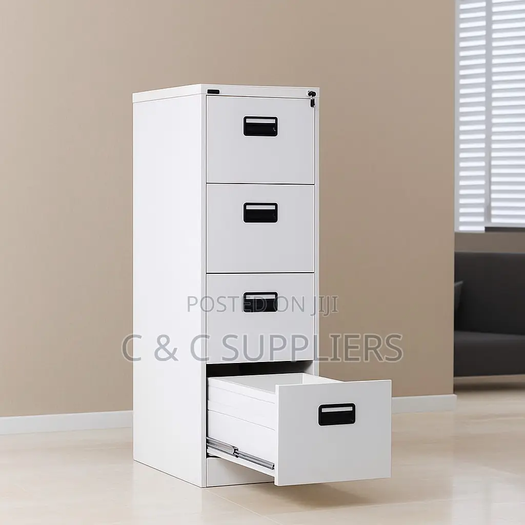 Office Cabinets: 4-Drawers Metallic Filing Office Cabinet