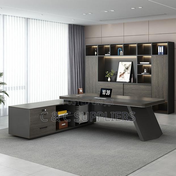 Office Desks; L-Shaped Office Desk High Quality Boss Table - 180cm - thumbnail 2