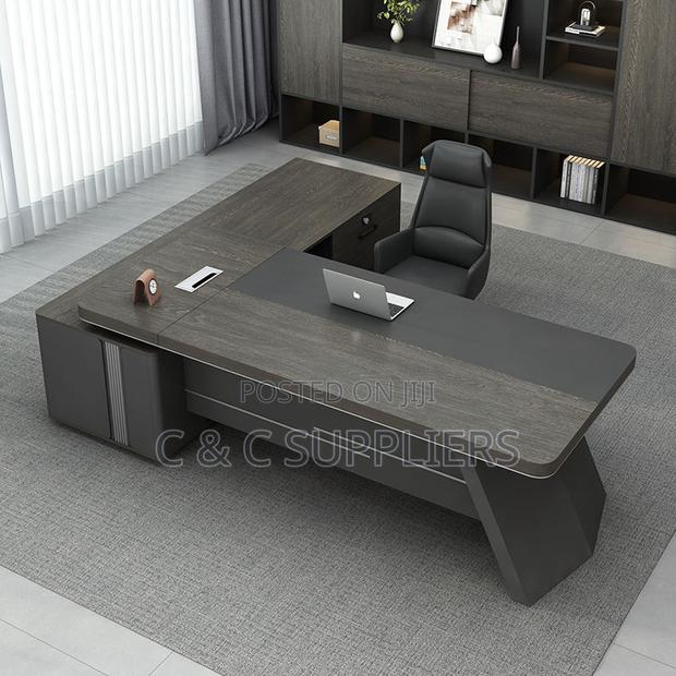 Office Desks; L-Shaped Office Desk High Quality Boss Table - 180cm - thumbnail 4