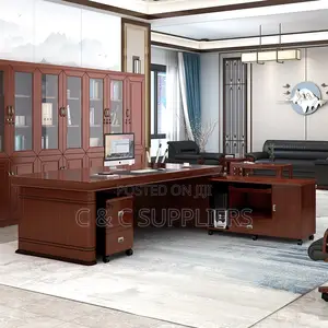 Office Desks; Executive Office Desk With Bookshelf - 160cm