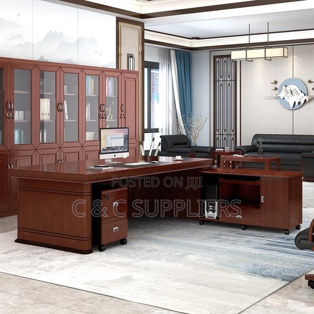 Office Desks; Executive Office Desk With Bookshelf - 160cm - thumbnail 2