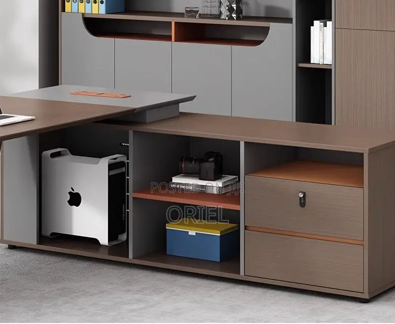 Office Desk : 1.6m Ergonomic L-Shaped Office Executive Desk