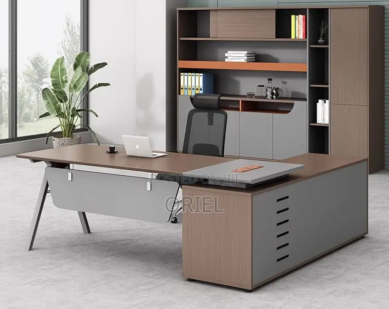 Office Desk : 1.6m Ergonomic L-Shaped Office Executive Desk