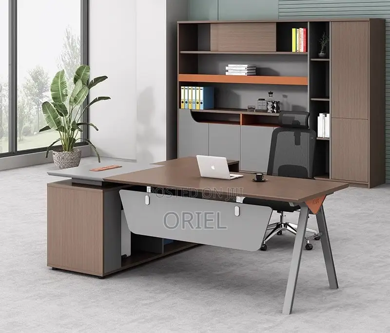 Office Desk : 1.6m Ergonomic L-Shaped Office Executive Desk