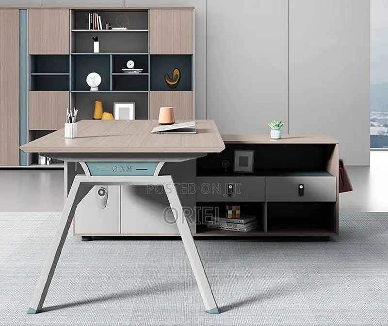 Office Desk : 1.6m Ergonomic L-Shaped Office Executive Desk