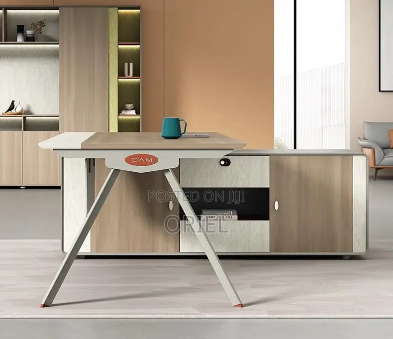 Office Desk : 1.6m Ergonomic L-Shaped Office Executive Desk