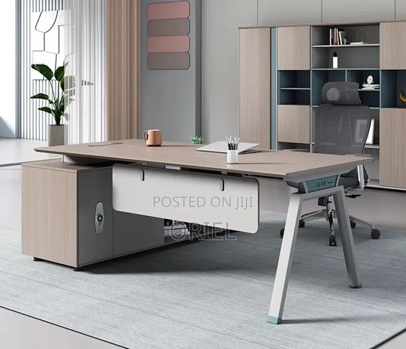Office Desk : 1.6m Ergonomic L-Shaped Office Executive Desk