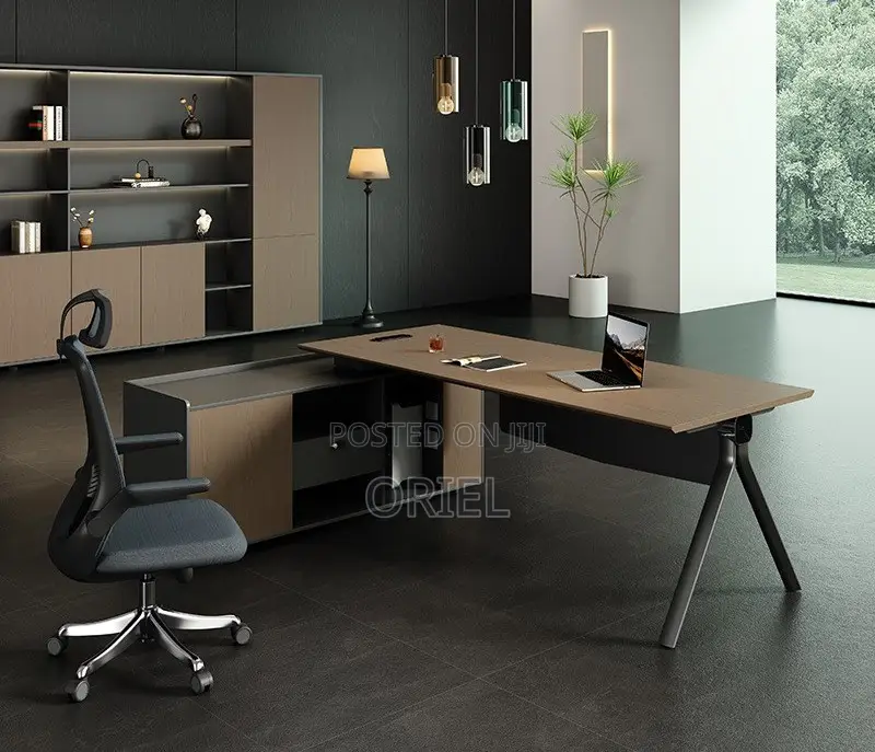 Office Desk : 1.6m Ergonomic L-Shaped Office Executive Desk