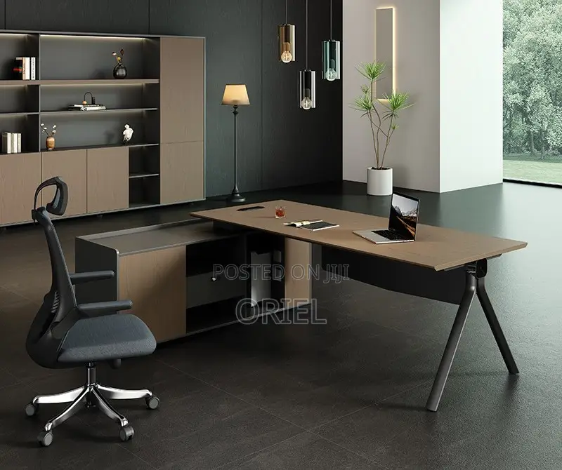 Office Desk : 1.6m Ergonomic L-Shaped Office Executive Desk