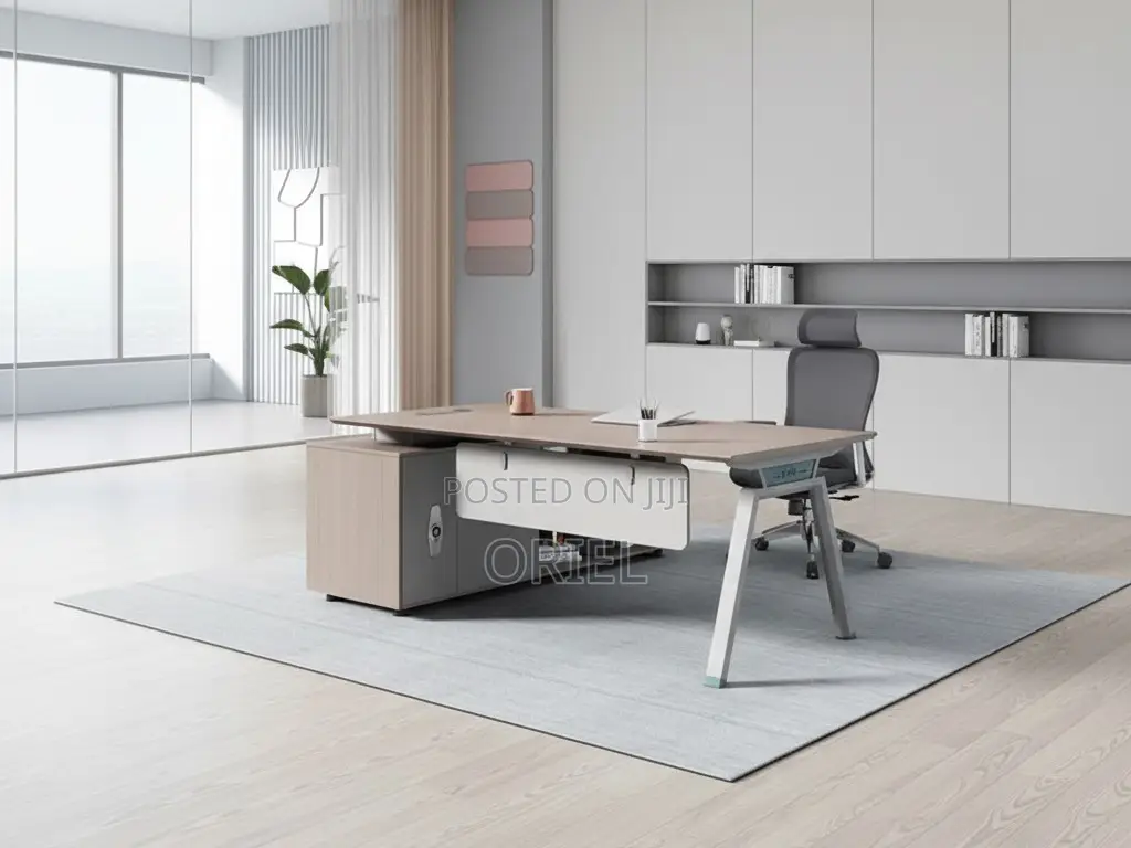 Office Desk : 1.6m Ergonomic L-Shaped Office Executive Desk