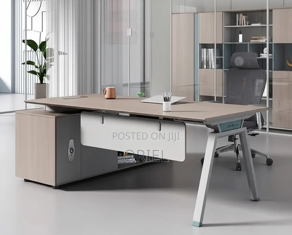 Office Desk : 1.6m Ergonomic L-Shaped Office Executive Desk