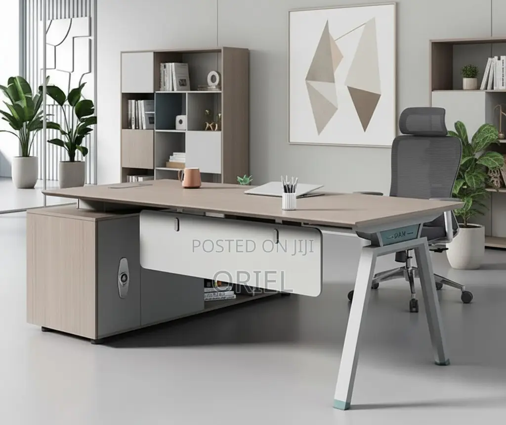 Office Desk : 1.6m Ergonomic L-Shaped Office Executive Desk