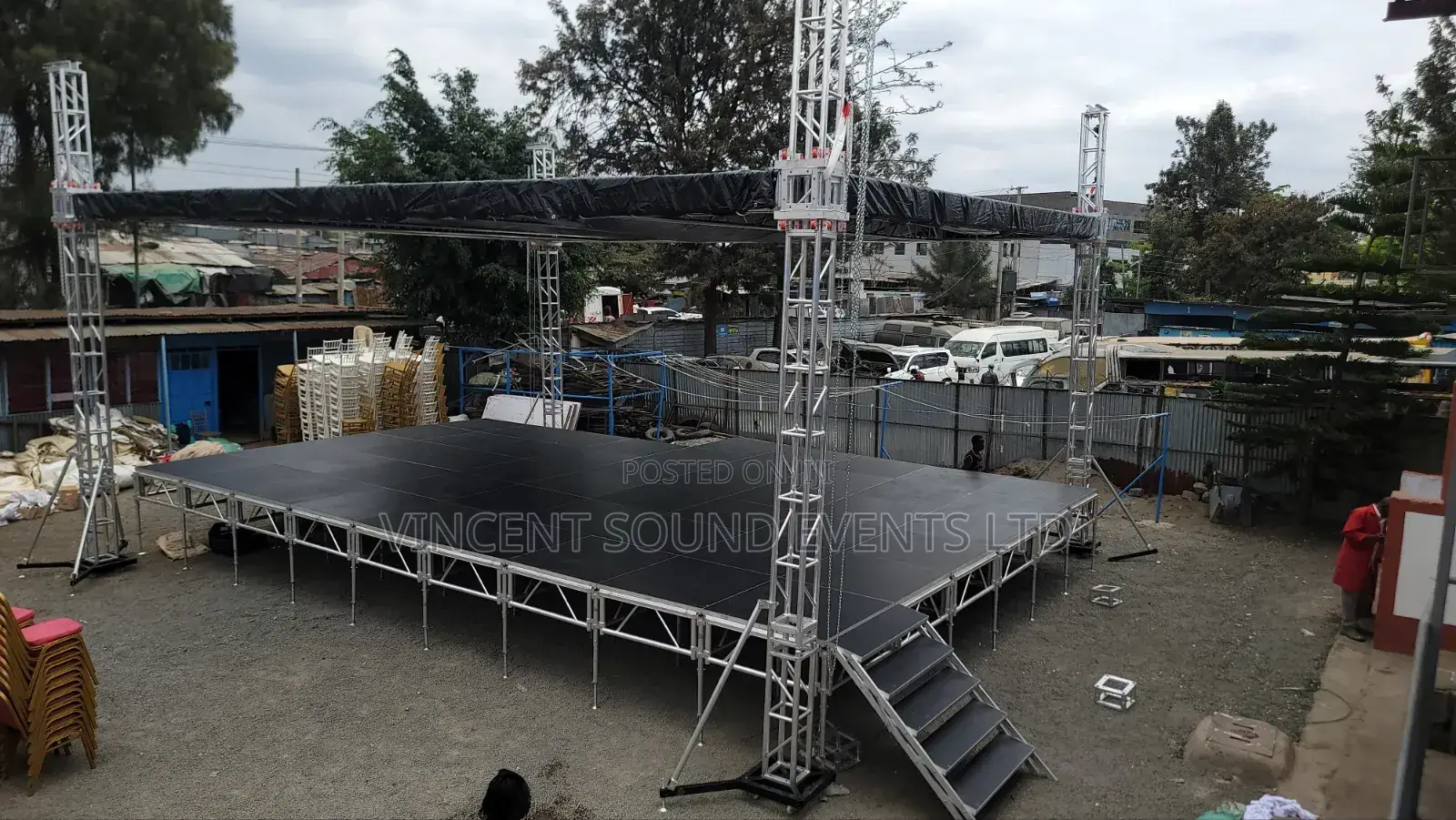 Rentals At Stage Tents Sound Chairs Led Sreeens Lightings Generator