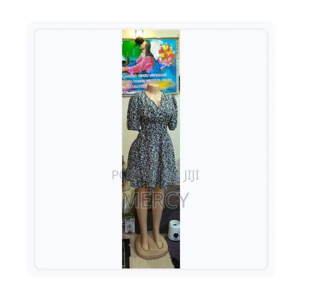 Floral Cotton Dress,Standing Cape - thumbnail 2