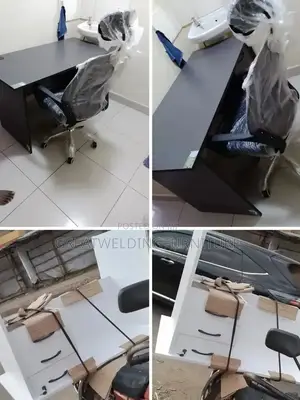 0.9m Modern Desk With Black Headrest Chair T