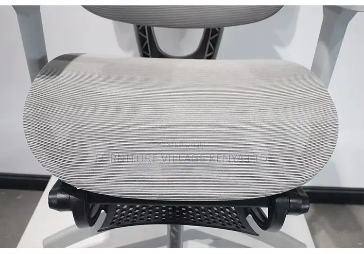 Swivel White High-Back Mesh Seat With Footrest