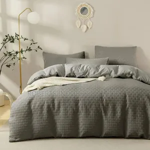 Grey Waffle Duvet Cover