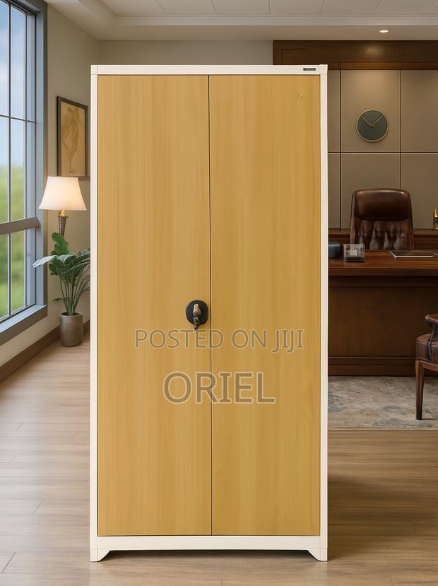 Office Cabinet : Office Steel 2-Door Brown Filing Cabinet - thumbnail 3