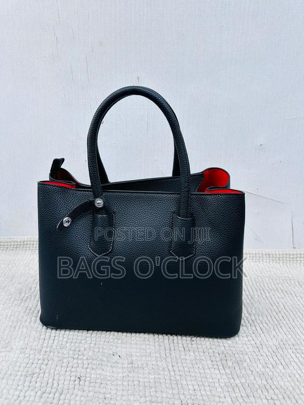 Authentic Medium Prada Saffiano Cuir Double Bag With Red Interior - thumbnail 4
